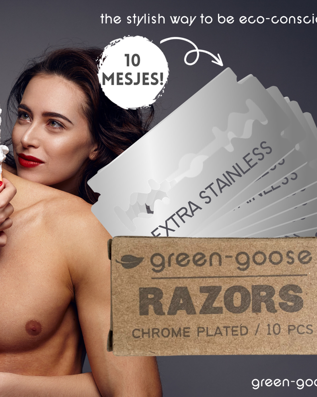 green-goose Klassiek Scheermes met Scheerzeep en Scheerkwast - Bamboe