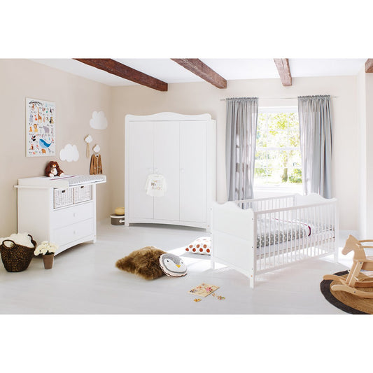 Startset 'Florentina' breed groot3 delen: ledikant, brede commode, grote kledingkast