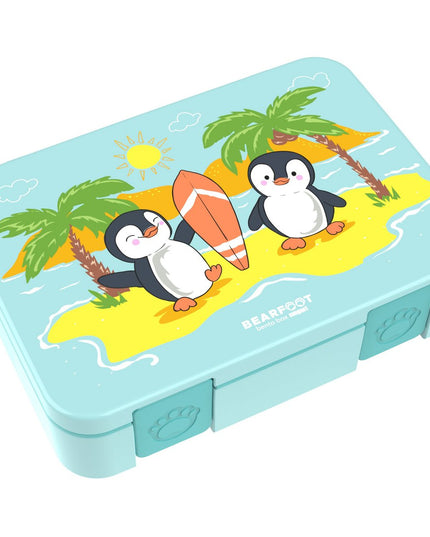 Sustainable Bento Lunch Box COMPACT - with compartments, leak-proof, BPA-free - Penguin