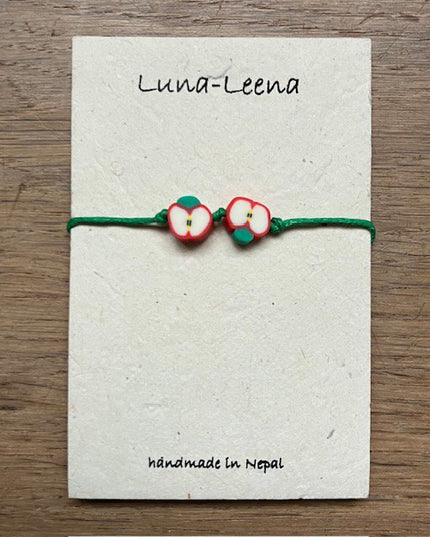 Luna-Leena kinderarmband appelgroen - handgemaakt in Nepal