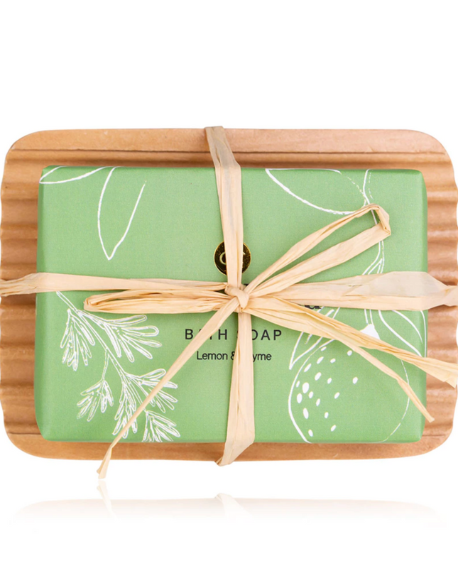 green-goose Zeep met Zeephouder Giftset - Lemon & Tyhme