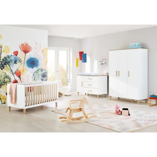 Startset  'Lumi' extra breed groot3 delen: ledikant, extra brede commode, grote kledingkast