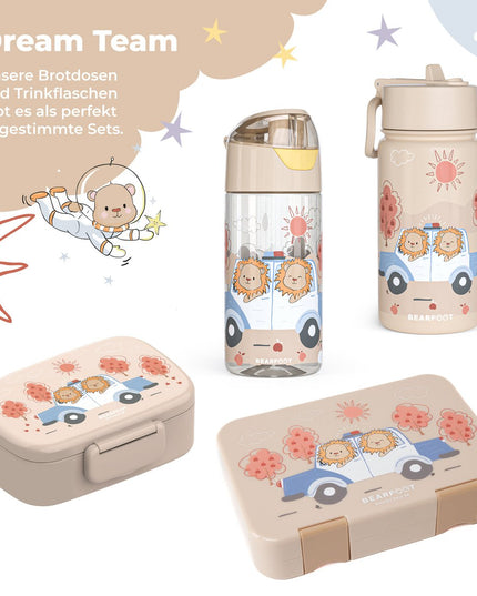 Thermo children's drinking bottle stainless steel - water bottle - thermos - Police brown