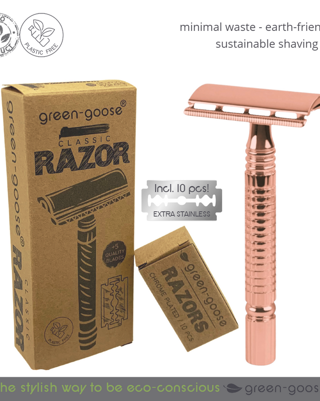 green-goose Klassieke Scheerset - Roze Goud