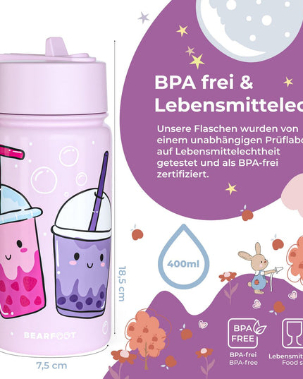 Thermo children's drinking bottle stainless steel - water bottle - thermo - BubbleTea purple
