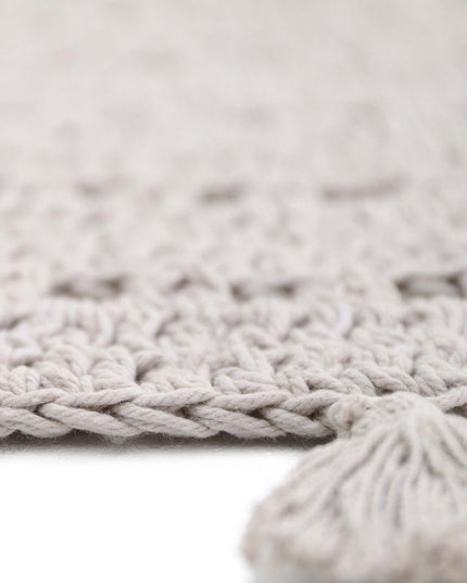 Nila Pearl Grey – Gehaakt kindervloerkleed van 100% katoen
