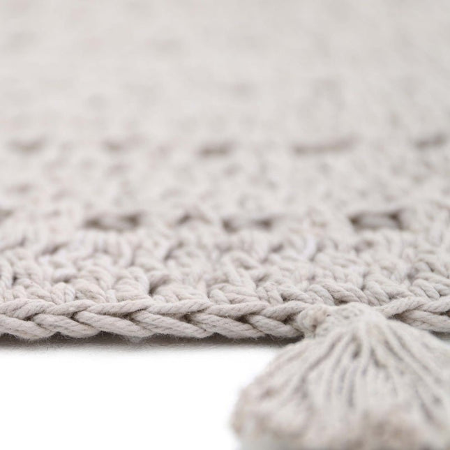 Nila Pearl Grey – Gehaakt kindervloerkleed van 100% katoen