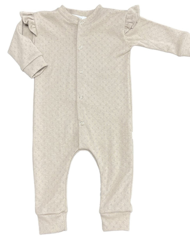 Boxpakje Ruffle Pointelle Dark Beige - speciaal voor meisjes