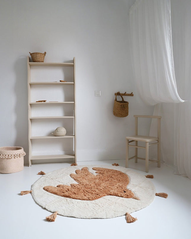 Bohobird Ronde Kinder Vloerkleed – “Toast” 110 cm
