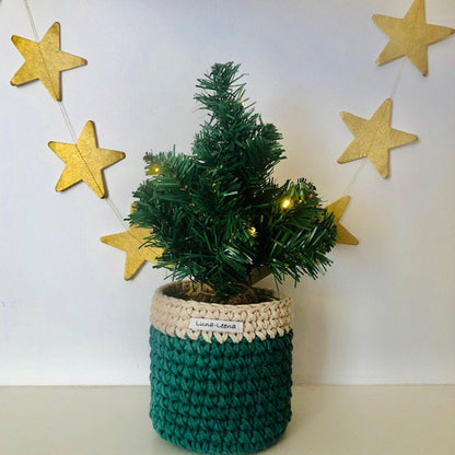Luna-Leena sterrenslinger ecopapier goud wanddecoratie- L1,82 cm - handgemaakt in Nepal