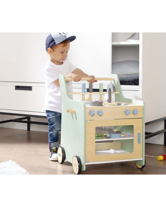 Kinderkeuken 'Kalle', pastelgroen hout keukenspeelgoed