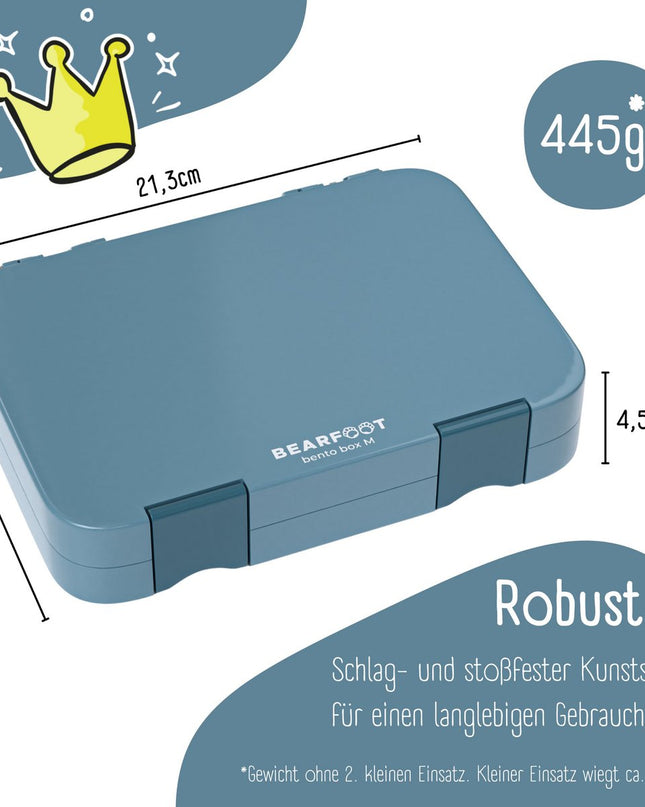 Kinder-Lunchbox mit Fächern, Lunchbox, Bento-Box – blau