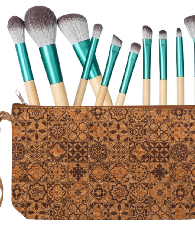 green-goose Bamboe Make-up Kwasten in Kurk Tasje