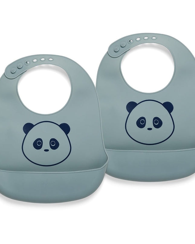 Alfie siliconen korte slabbetje 2-pack met print
