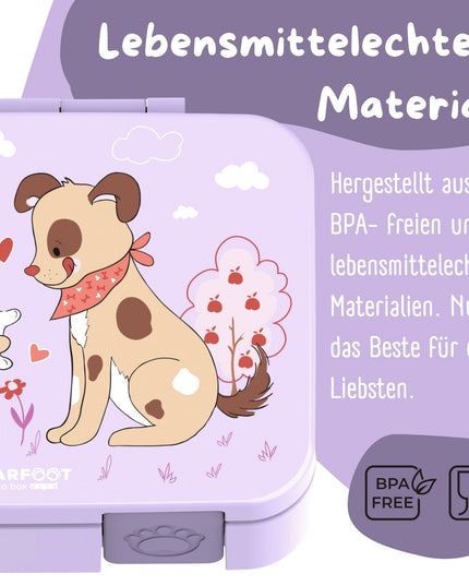 Brotdose mit Themen, auslaufsicher - Hund &amp; Katze Lila