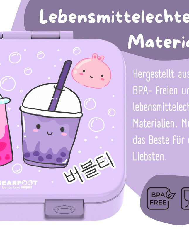 Blattdose mit Ventilatoren, Licht und auslaufsicherem Bubble Tea lila