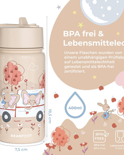 Thermo children's drinking bottle stainless steel - water bottle - thermo - Ambulance brown