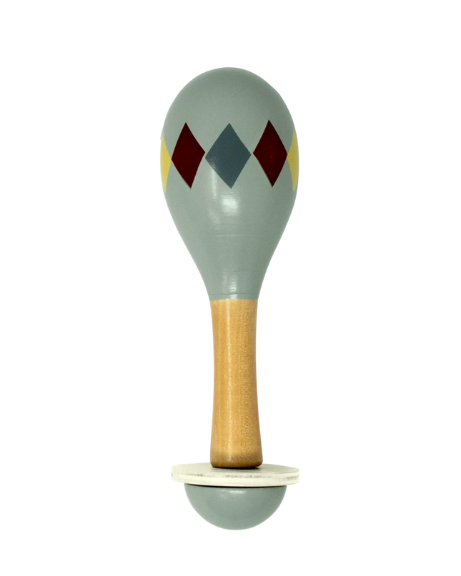 Maracas grijs Harlekin muziekspeelgoed