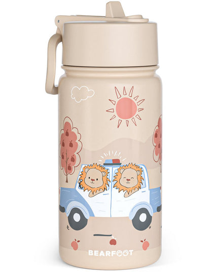 Thermo children's drinking bottle stainless steel - water bottle - thermos - Police brown