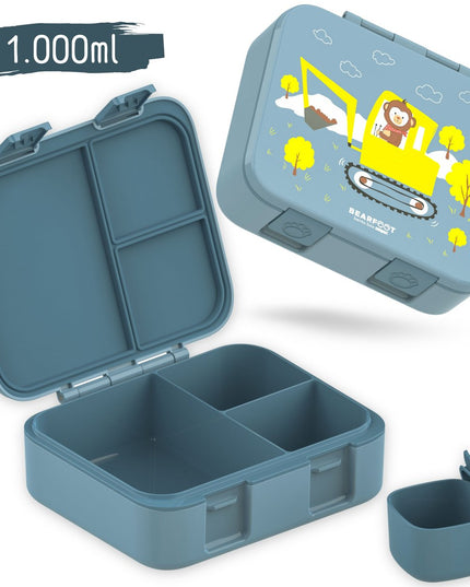 Lunchbox met compartimenten, licht en lek - proof - graafmachine blauw - 650 of 1000ml