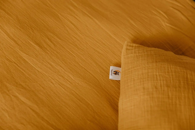 YappyMuslin Mosterdkleurige gordijnen