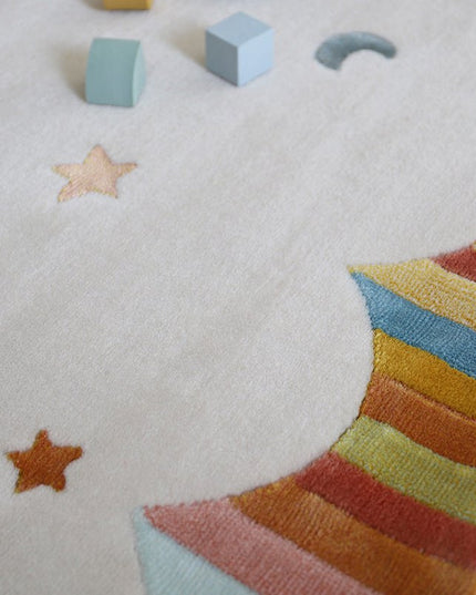 Kinderkamer Tapijt “Dansende Vogels” – Kleurrijk & Comfortabel