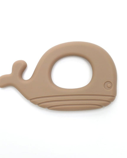 WHALE | Soft Silicone Teething Toy | KHAKI | Bijtring