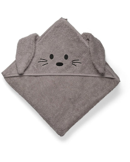 Nuuroo Aki Baby baddoek Handdoek met capuchon/kap – 100% Biologisch Katoen, Kasseien, 70x70 cm