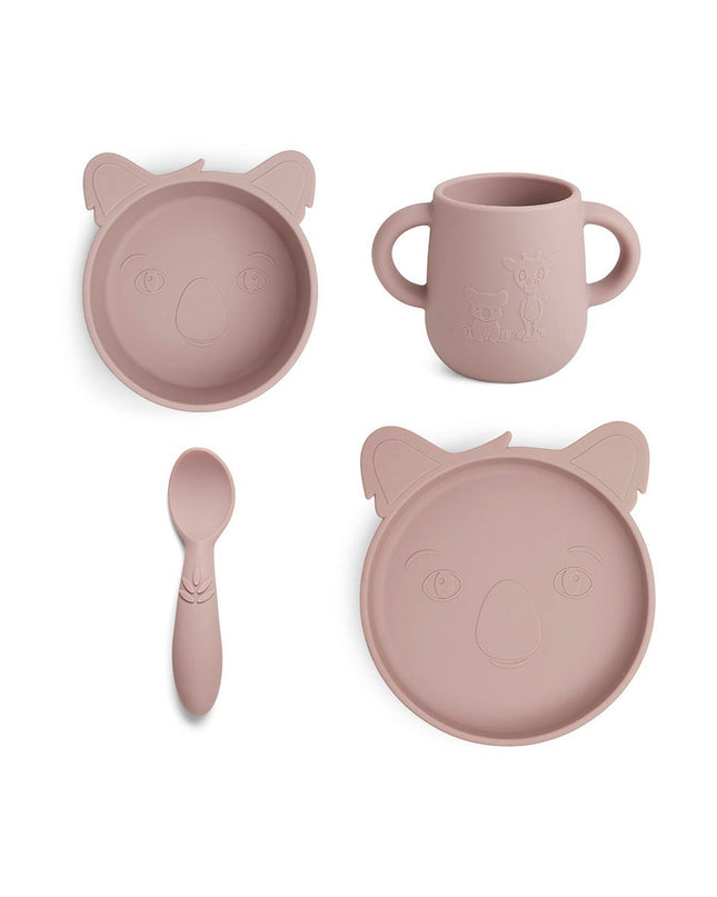 Lykke siliconen dinerset 4-pack Koala-Woodrose