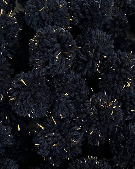 Luna -Leena haarspeldjes POM POM (set) - Zwart en gouden vlokken - Zachte wol - handgemaakt in Nepal