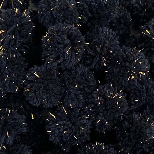 Luna -Leena haarspeldjes POM POM (set) - Zwart en gouden vlokken - Zachte wol - handgemaakt in Nepal
