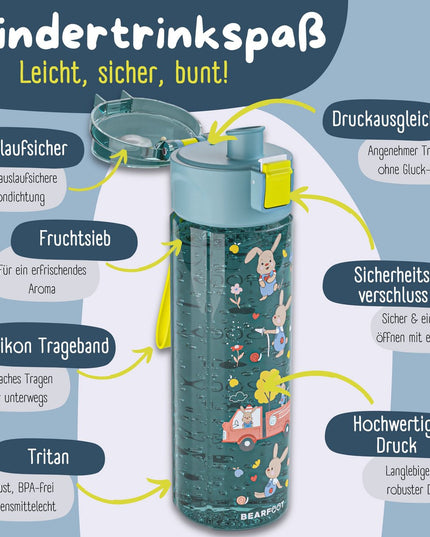 Kindertrinkflasche, 500 ml, leicht – Wasserflasche – Feuerwehrblau
