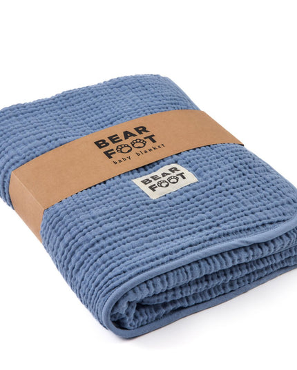Baby blanket muslin fleece blanket fluffy soft - blue