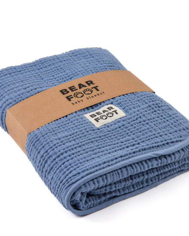 Babydecke aus Musselinfleece, flauschig weich - blau
