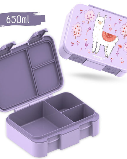 Nachhaltige Bento-Lunchbox COMPACT – mit Fächern, auslaufsicher, BPA-frei – Lama Lila