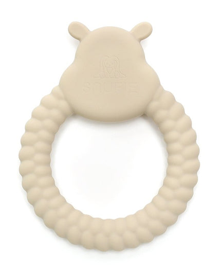 HIPPO | Soft Silicone Teething Toy | Sand | Bijtring