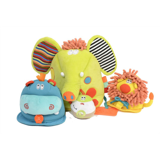 Dolce Toys speelgoed Classic activiteitenknuffels 4 in 1 - Safari avontuur