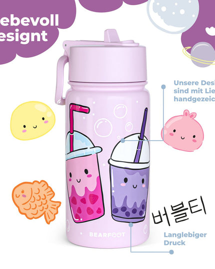 Thermo children's drinking bottle stainless steel - water bottle - thermo - BubbleTea purple
