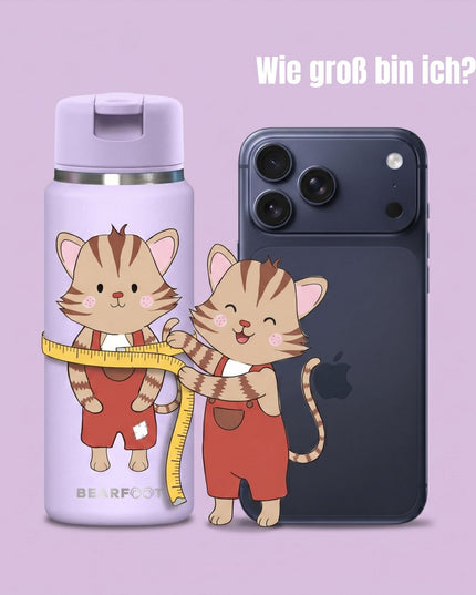 TINY Thermo kinderdrinkfles bidon RVS - kat paars - 200ml