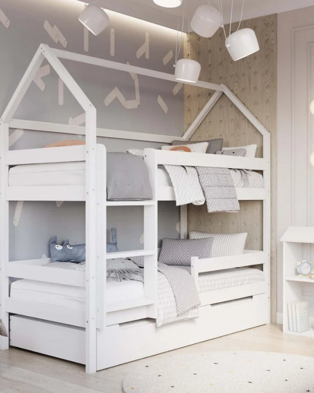 YappyEden Haus-Etagenbett, WEISS