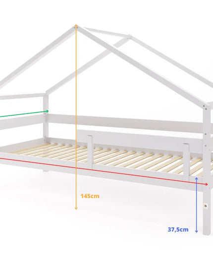 YappyHytte 200 cm huisbed, LICHTGRIJS
