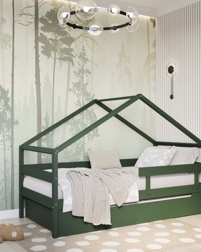 YappyHytte house bed 200-90 cm, GREEN