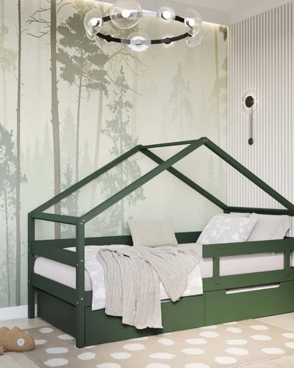 YappyHytte Hausbett 200-90 cm, GRÜN