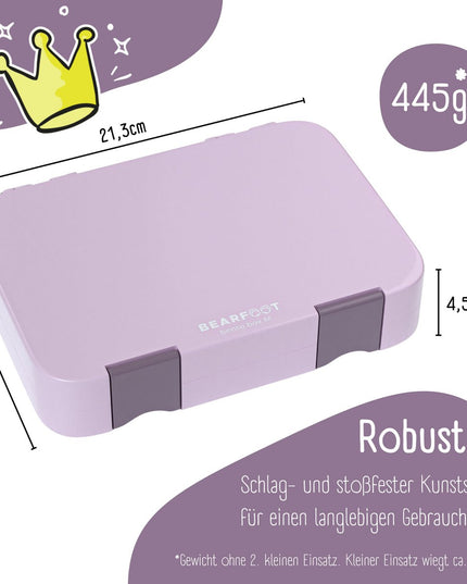 Kinderlunchbox met vakken, lunchbox, bentobox - paars