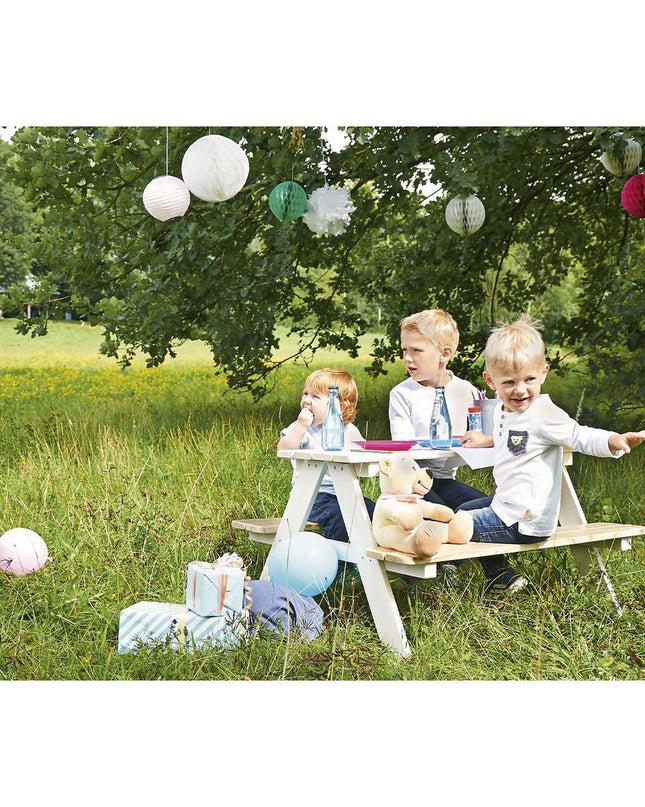 Kinderpicknickbank 'Nicki für 4', wit