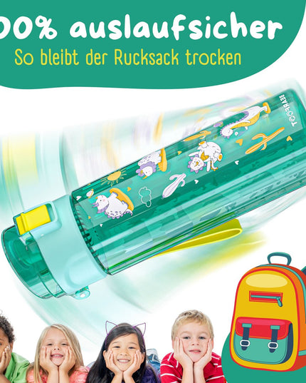 Children's drinking bottle, 500ml, light - water bottle - Dinos mint