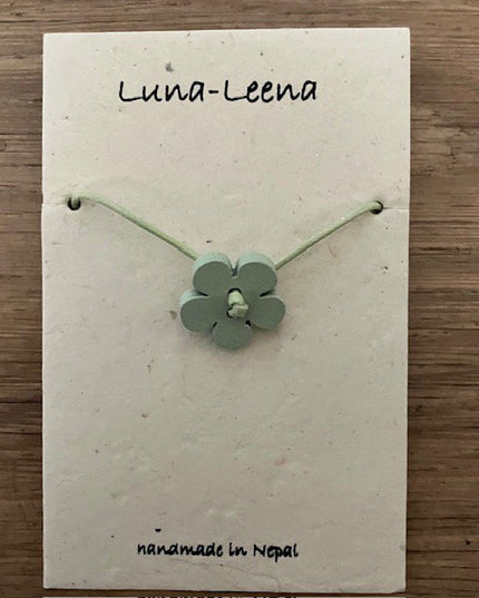 Luna-Leena kinderarmband bloei groen - handgemaakt in Nepal