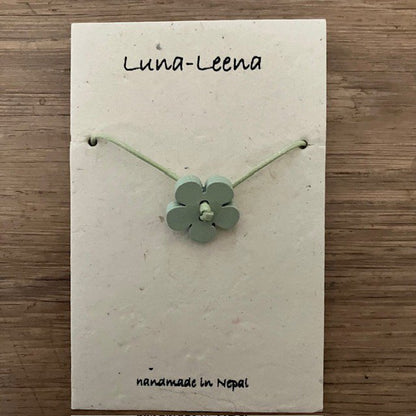 Luna-Leena kinderarmband bloei groen - handgemaakt in Nepal
