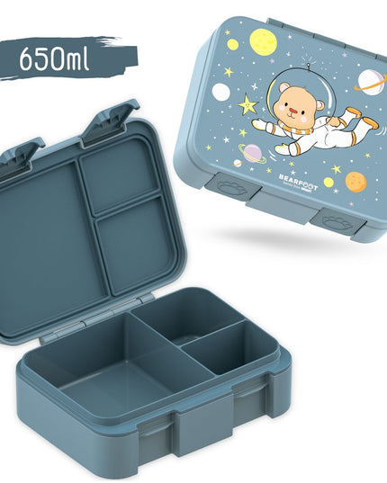 Sustainable Bento Lunch Box - with compartments, leak-proof, BPA-free - bear blue