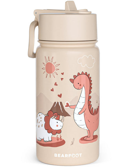 Thermo children's drinking bottle stainless steel - water bottle - thermo - Dinosaurs brown